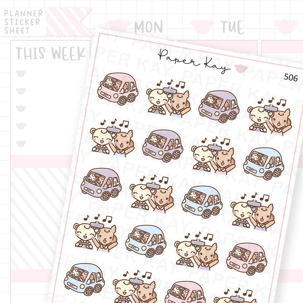 DTB + Friends Car Trip Sticker Sheet