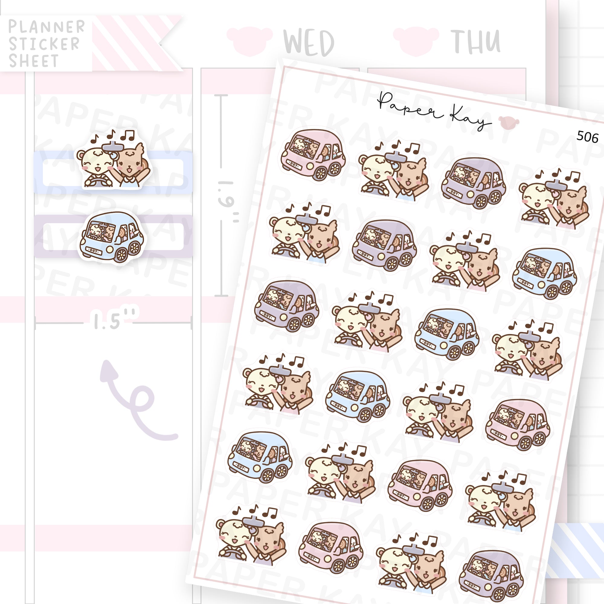 DTB + Friends Car Trip Sticker Sheet