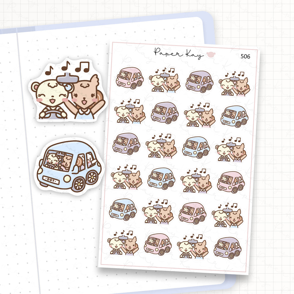 DTB + Friends Car Trip Sticker Sheet