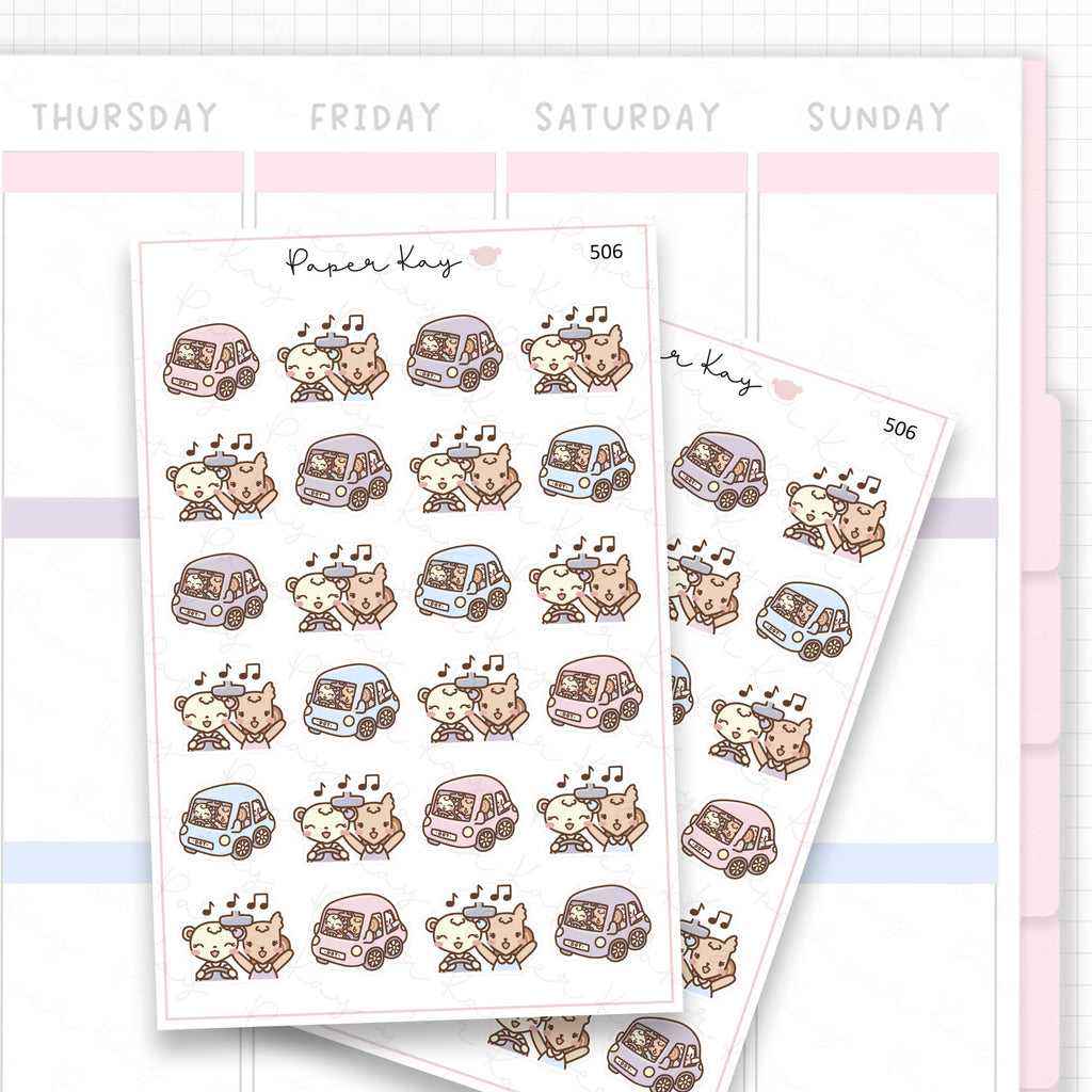 DTB + Friends Car Trip Sticker Sheet