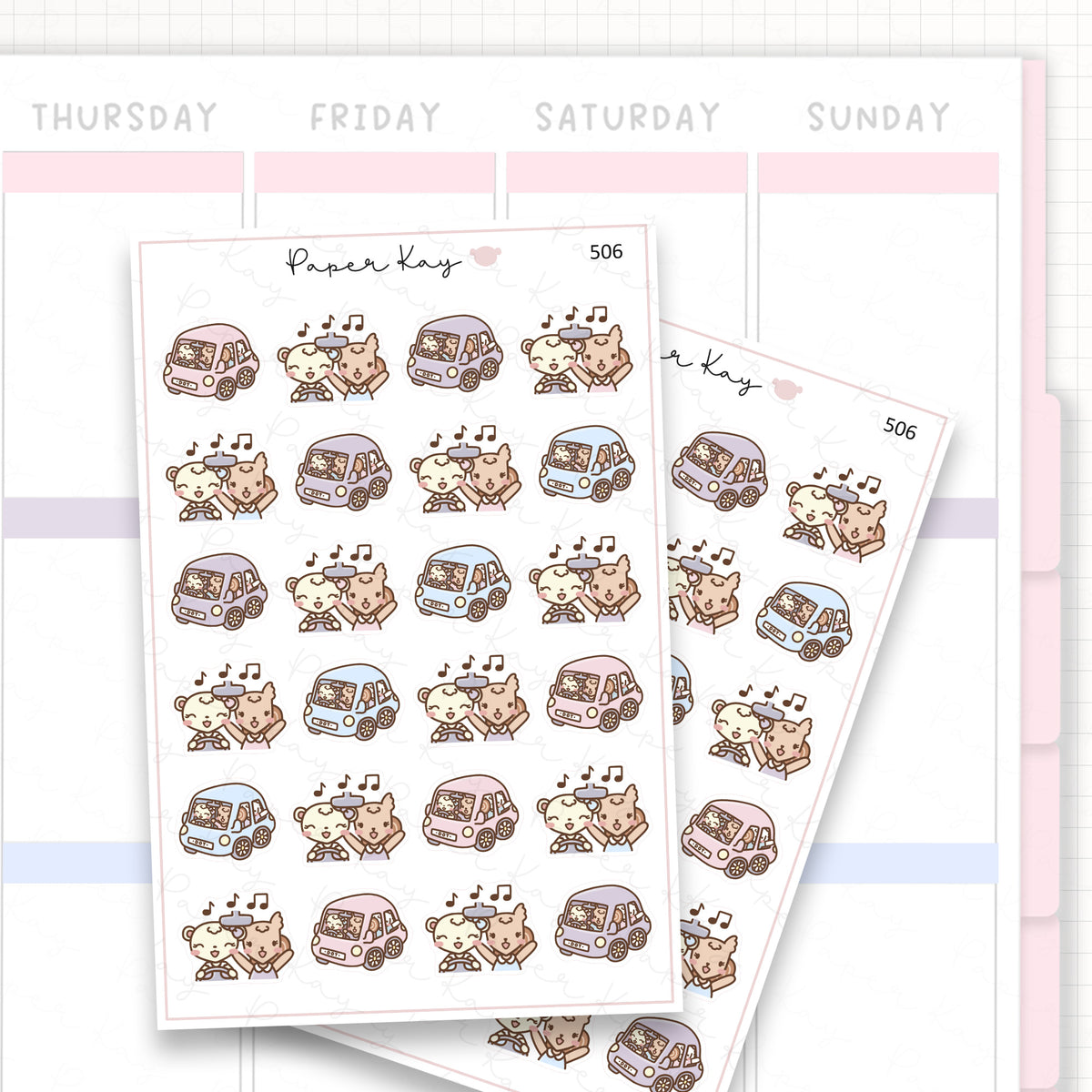 DTB + Friends Car Trip Sticker Sheet