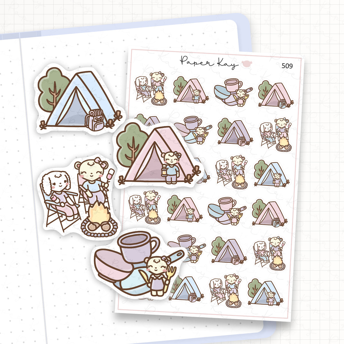 DTB Camping Sticker Sheet