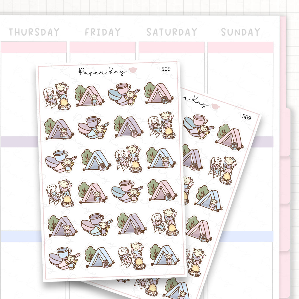 DTB Camping Sticker Sheet
