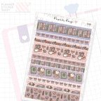 Floral Books Washi Strip Sticker Sheet