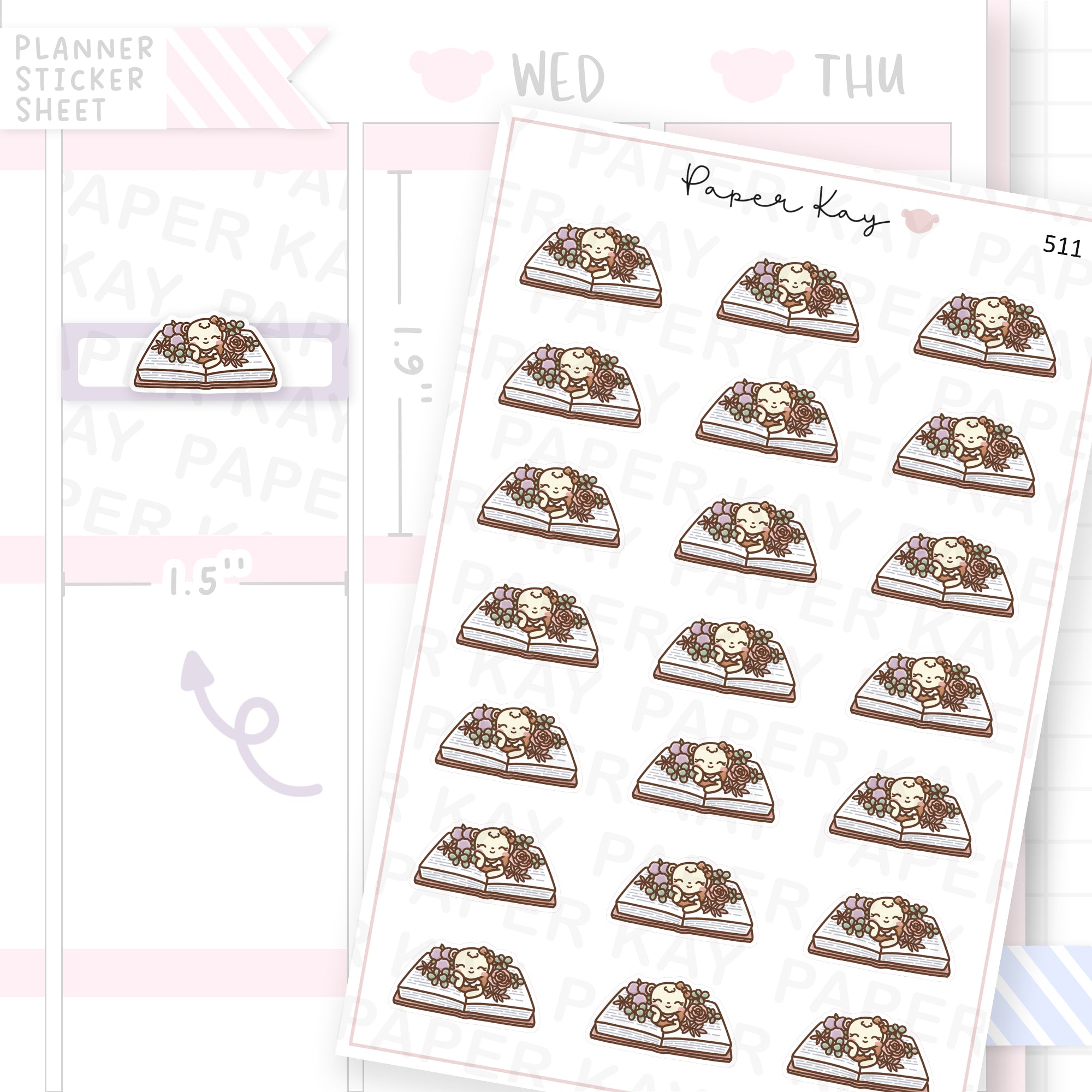 DTB Floral Book Sticker Sheet
