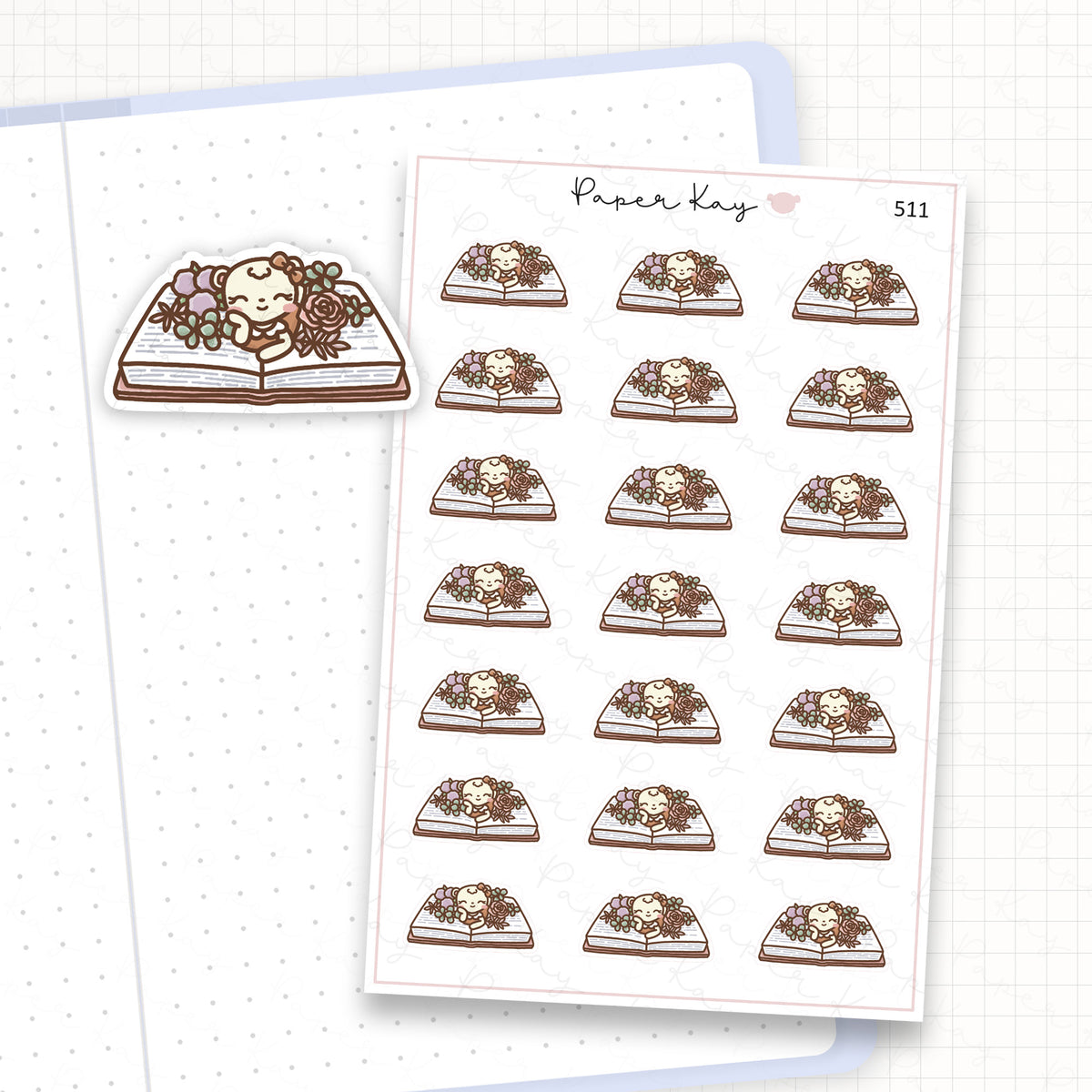 DTB Floral Book Sticker Sheet