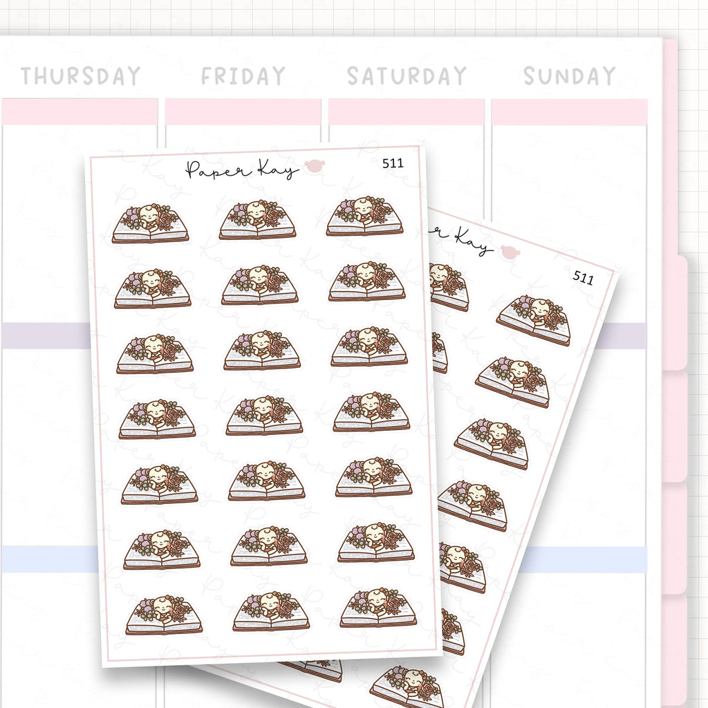 DTB Floral Book Sticker Sheet