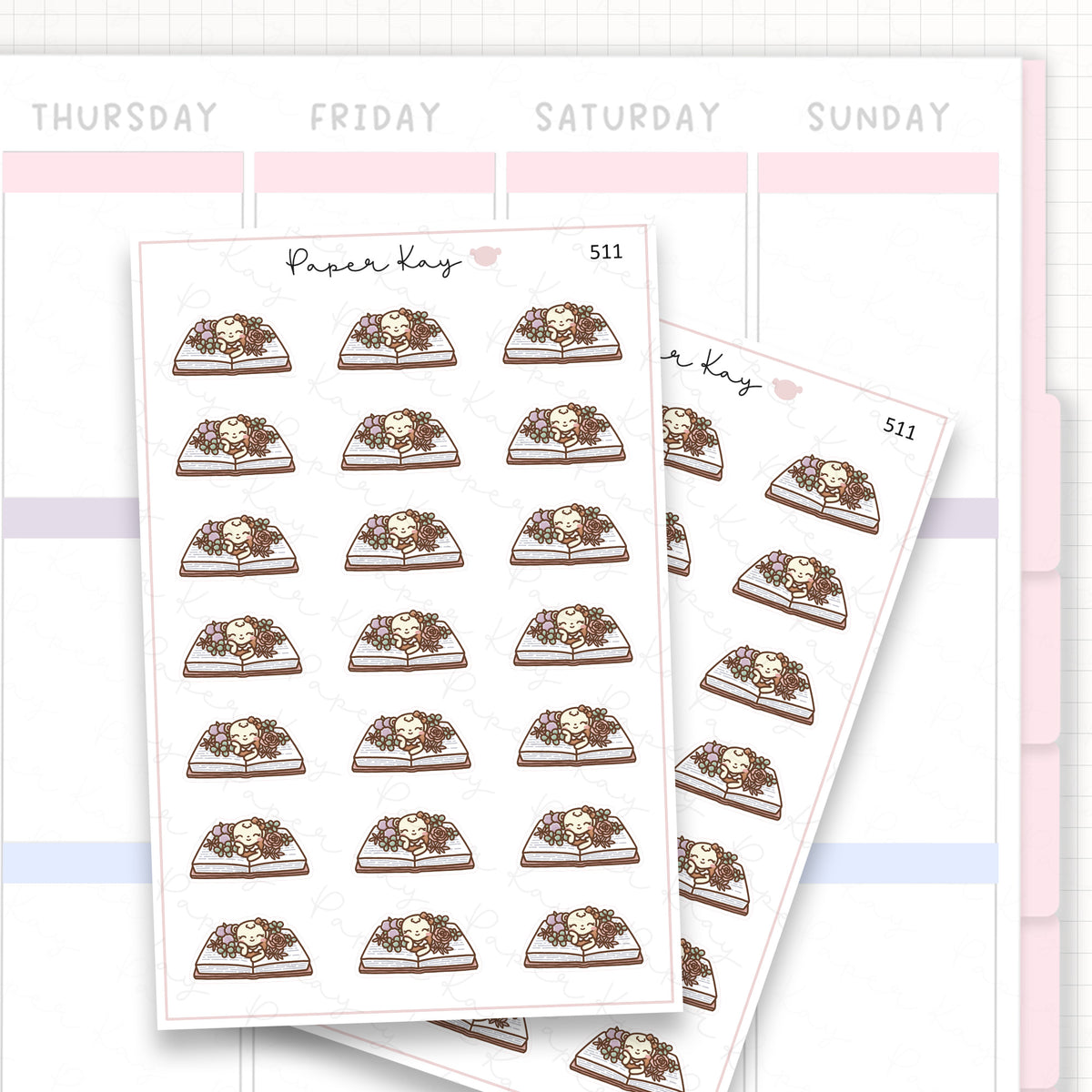 DTB Floral Book Sticker Sheet