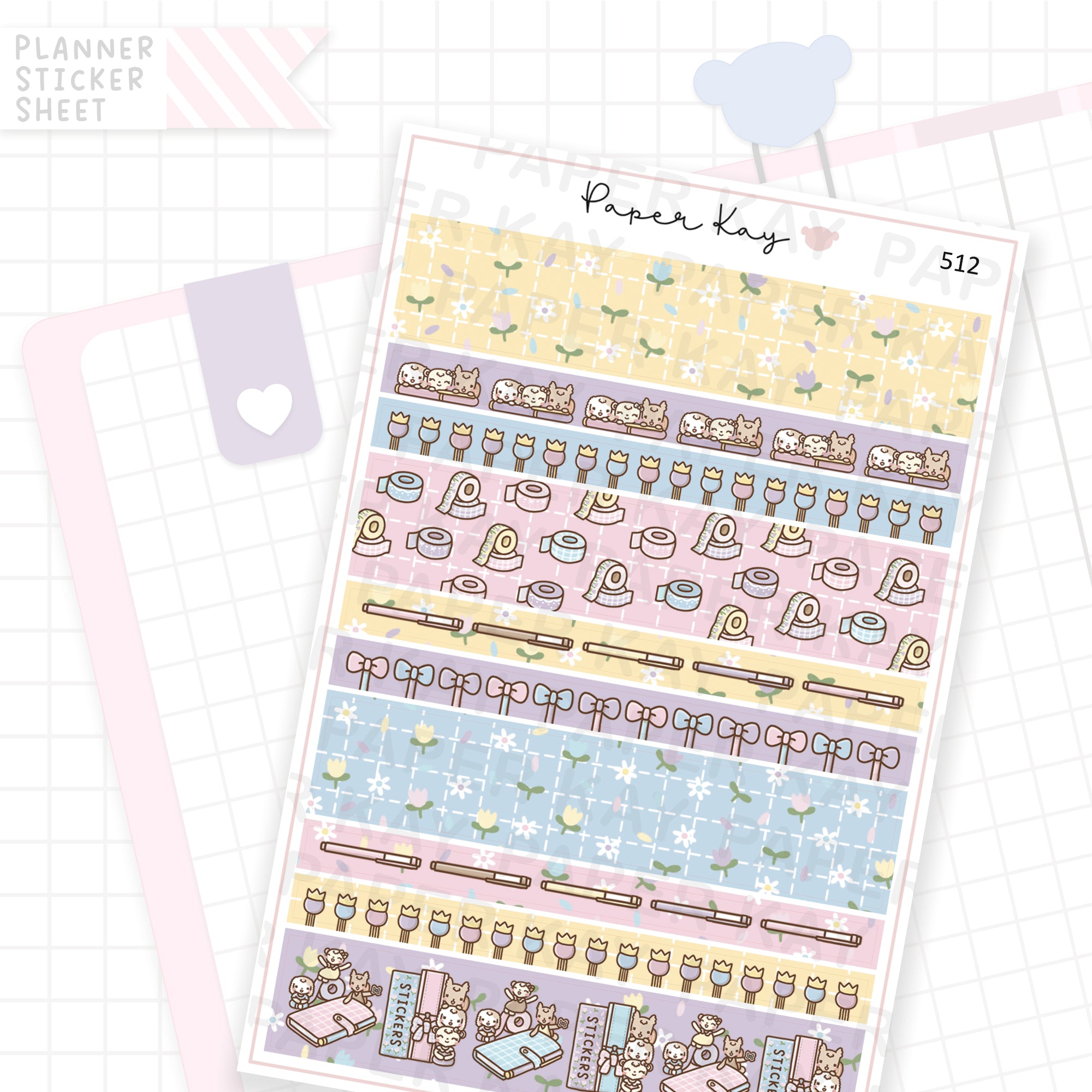 Time to Plan Washi Strip Sticker Sheet
