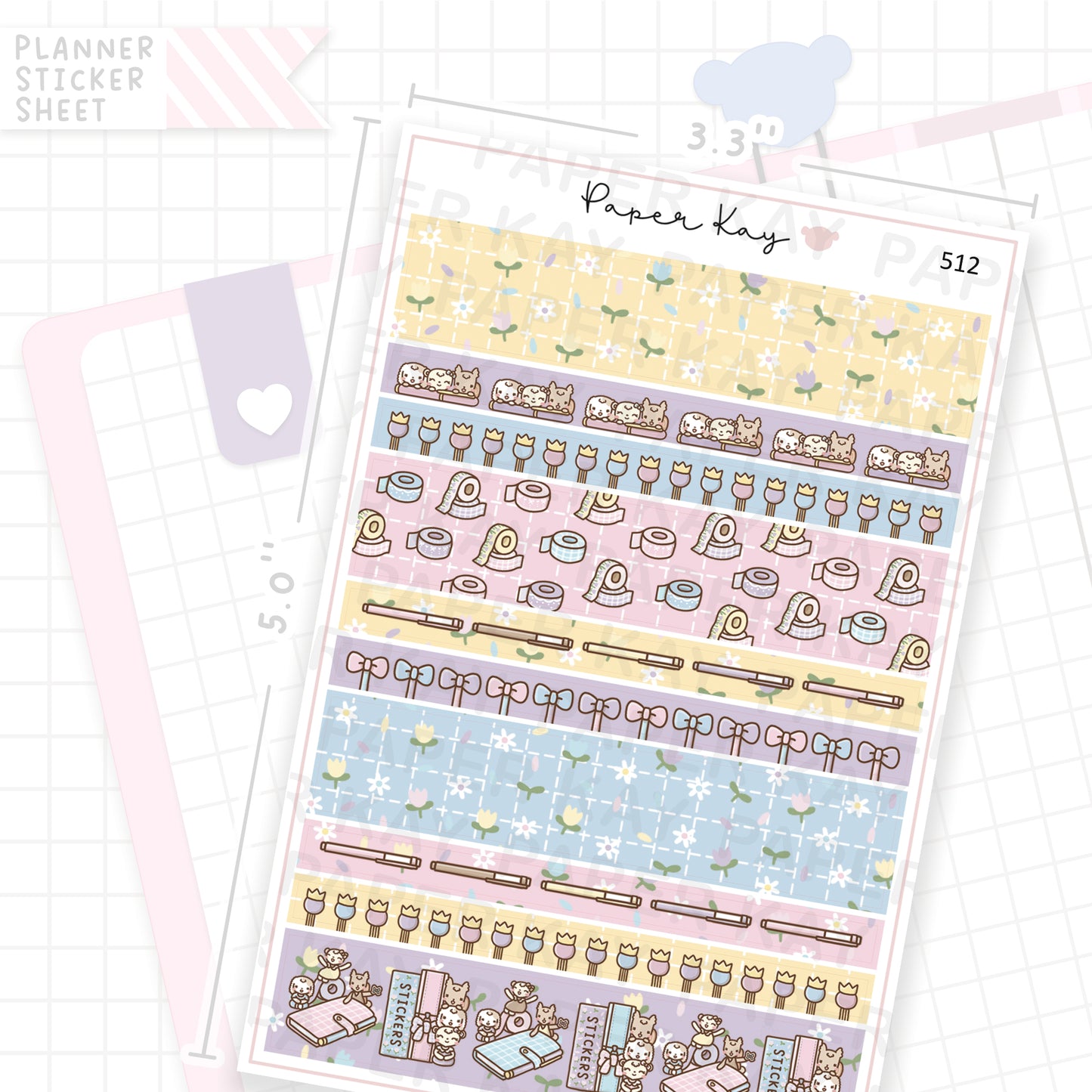 Time to Plan Washi Strip Sticker Sheet