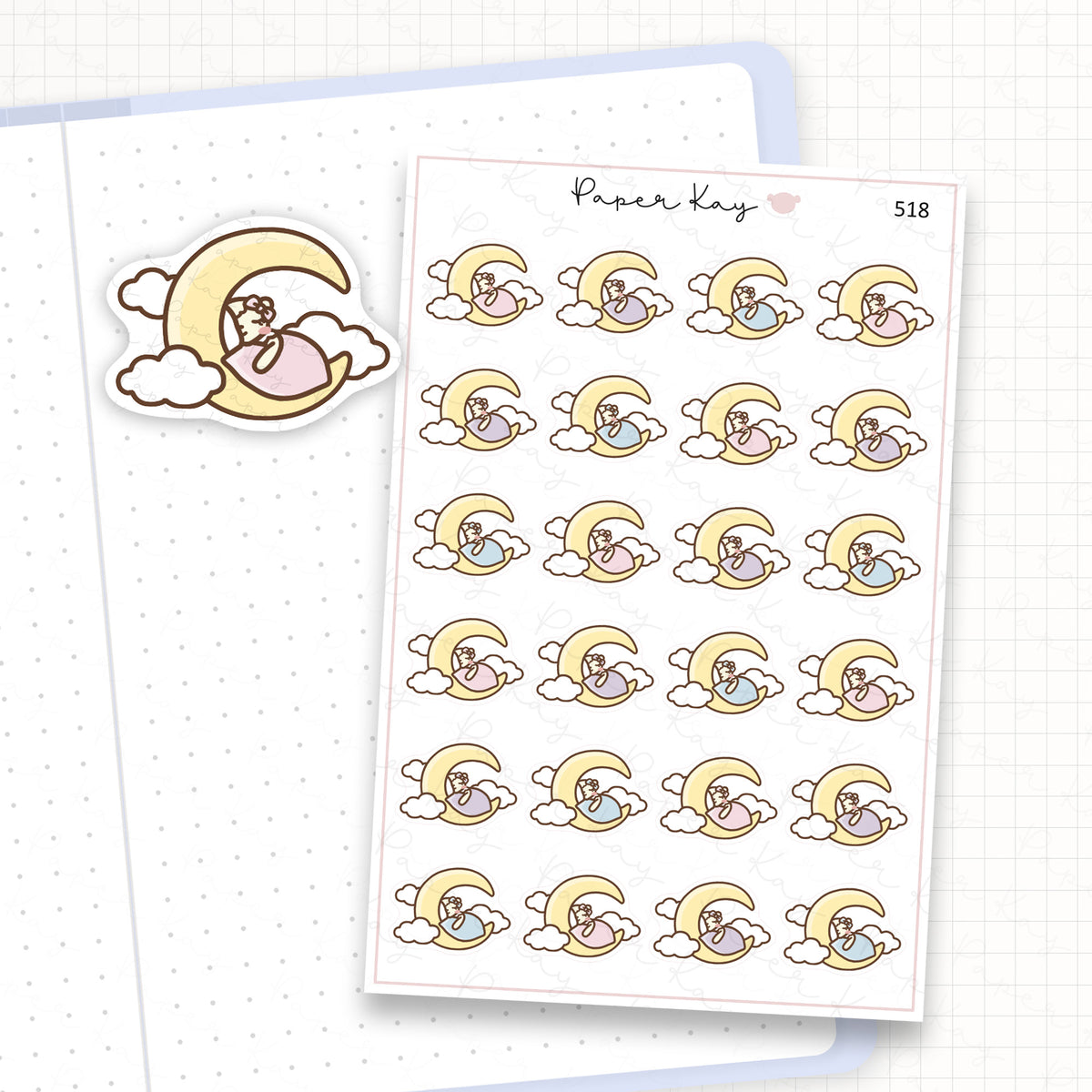 Sleeping in the Clouds Sticker Sheet