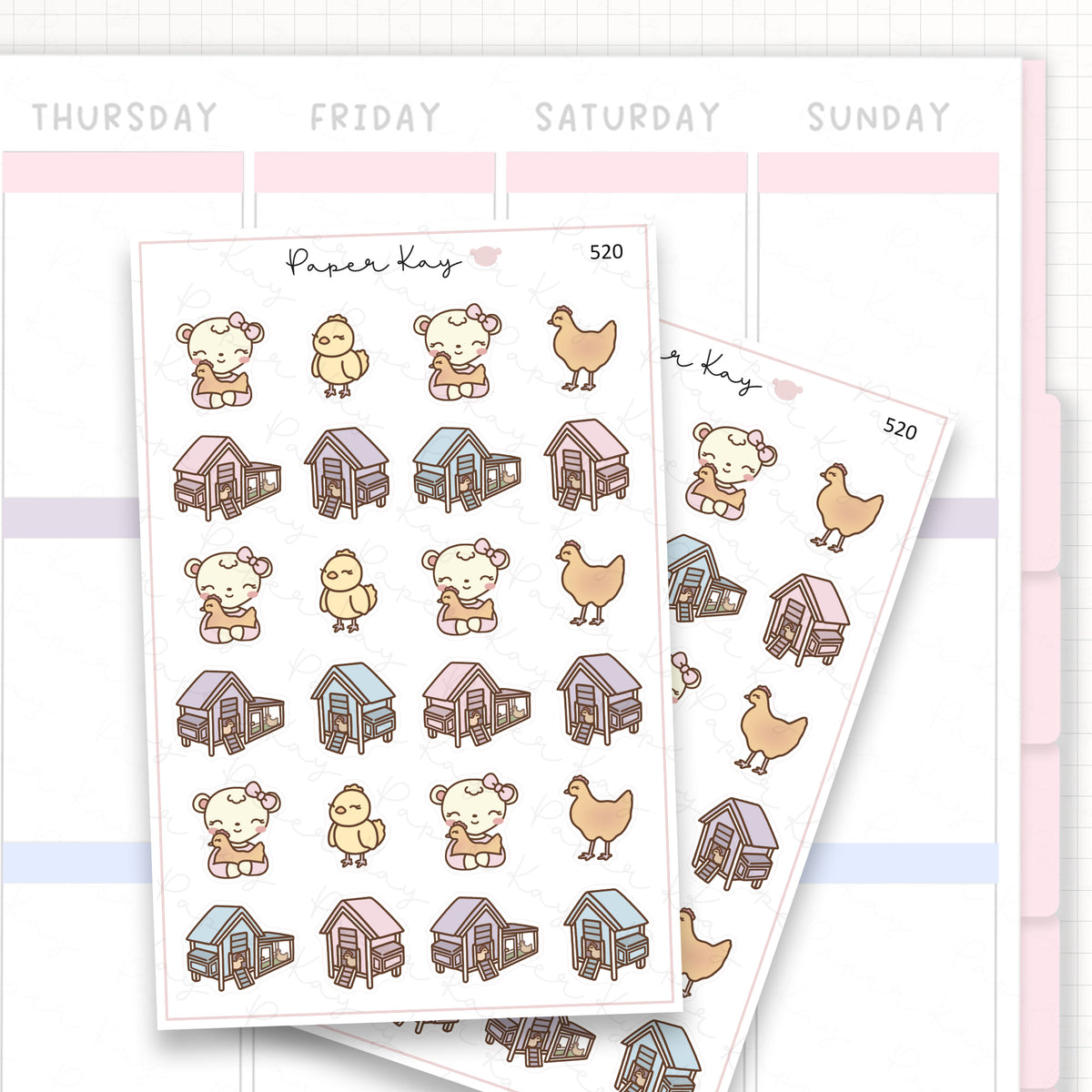 Sticker sheet product measurement.