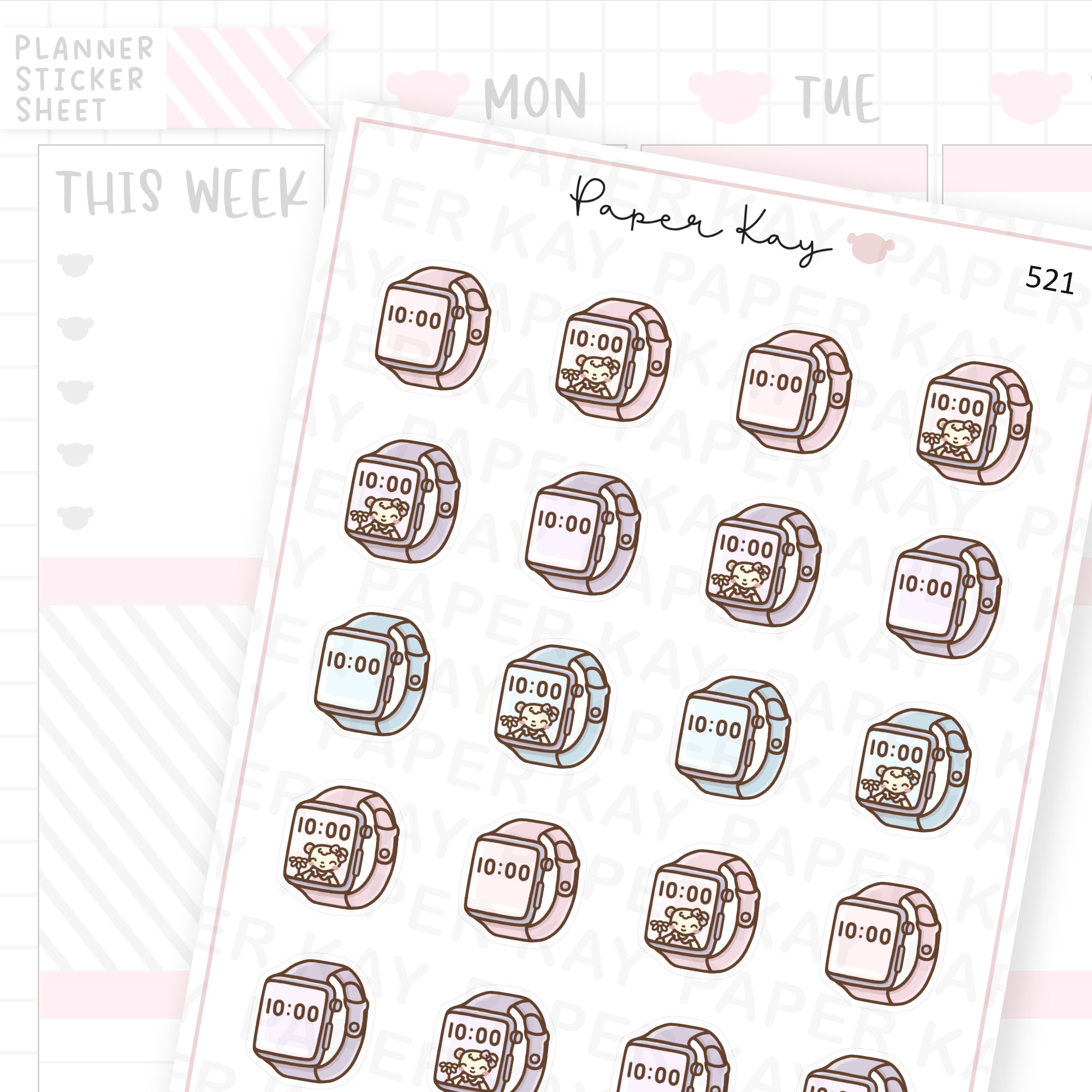Smart Watch Sticker Sheet – Paper Kay