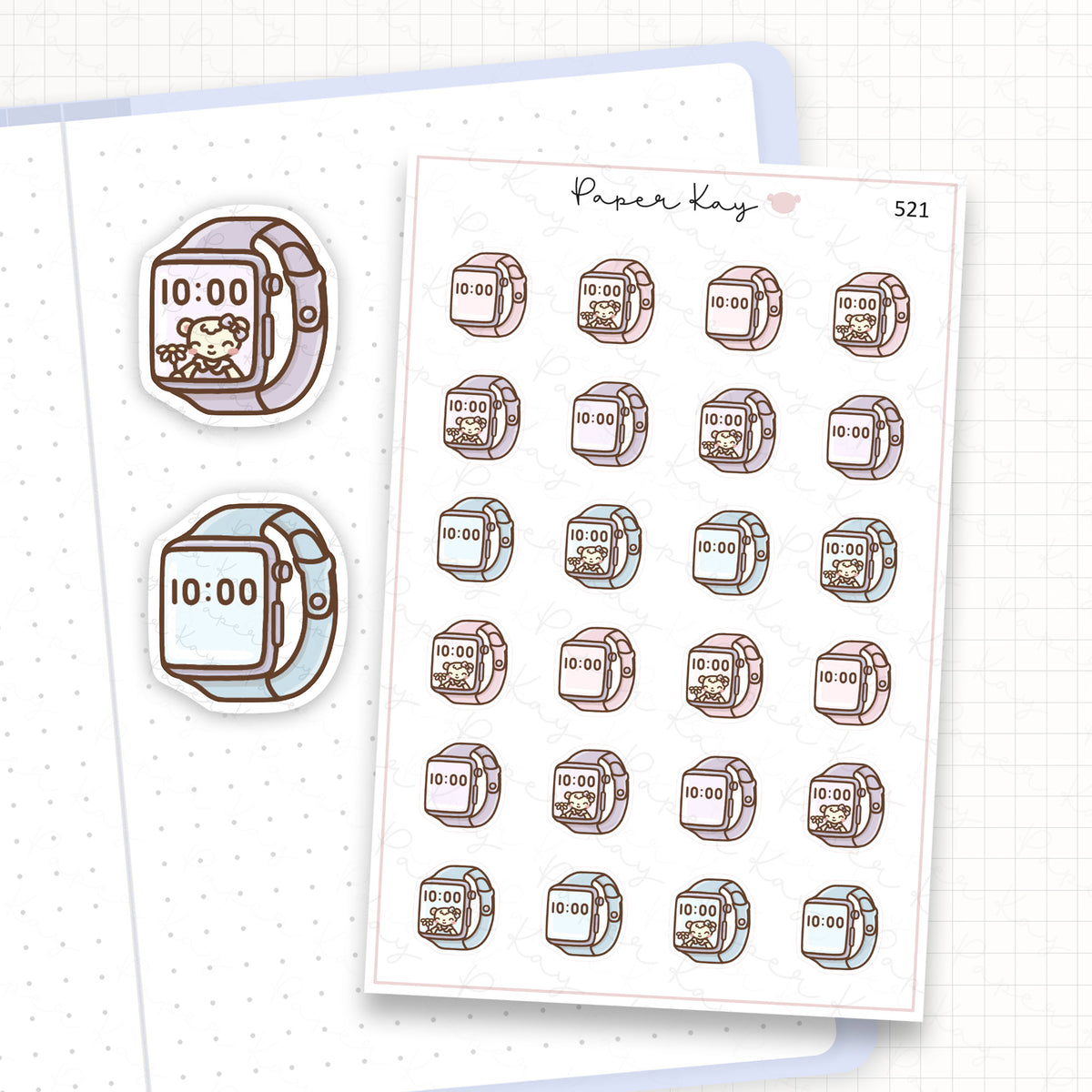 Zoomed in image of the doodles from a character planner sticker sheet.