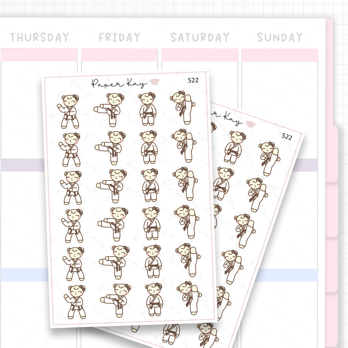 Sticker sheet product measurement.