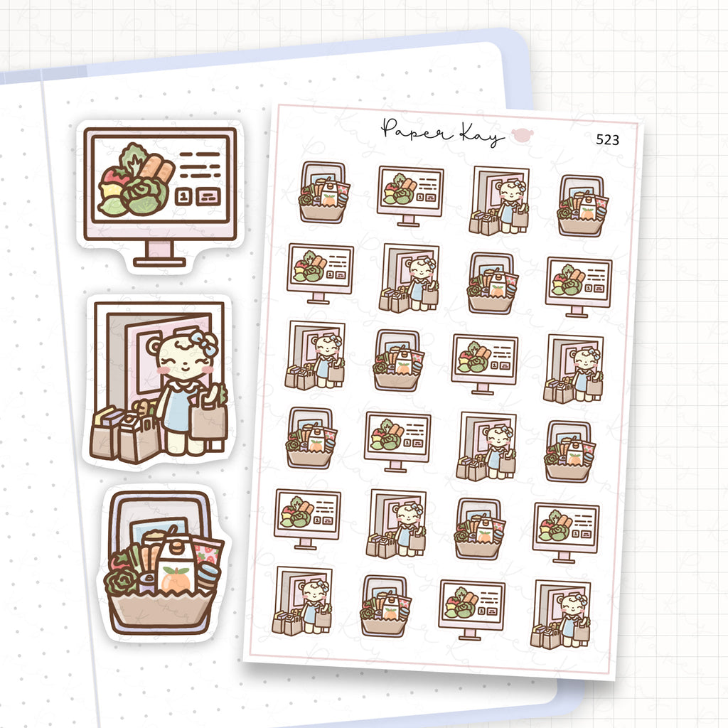 Zoomed in image of the doodles from a character planner sticker sheet.
