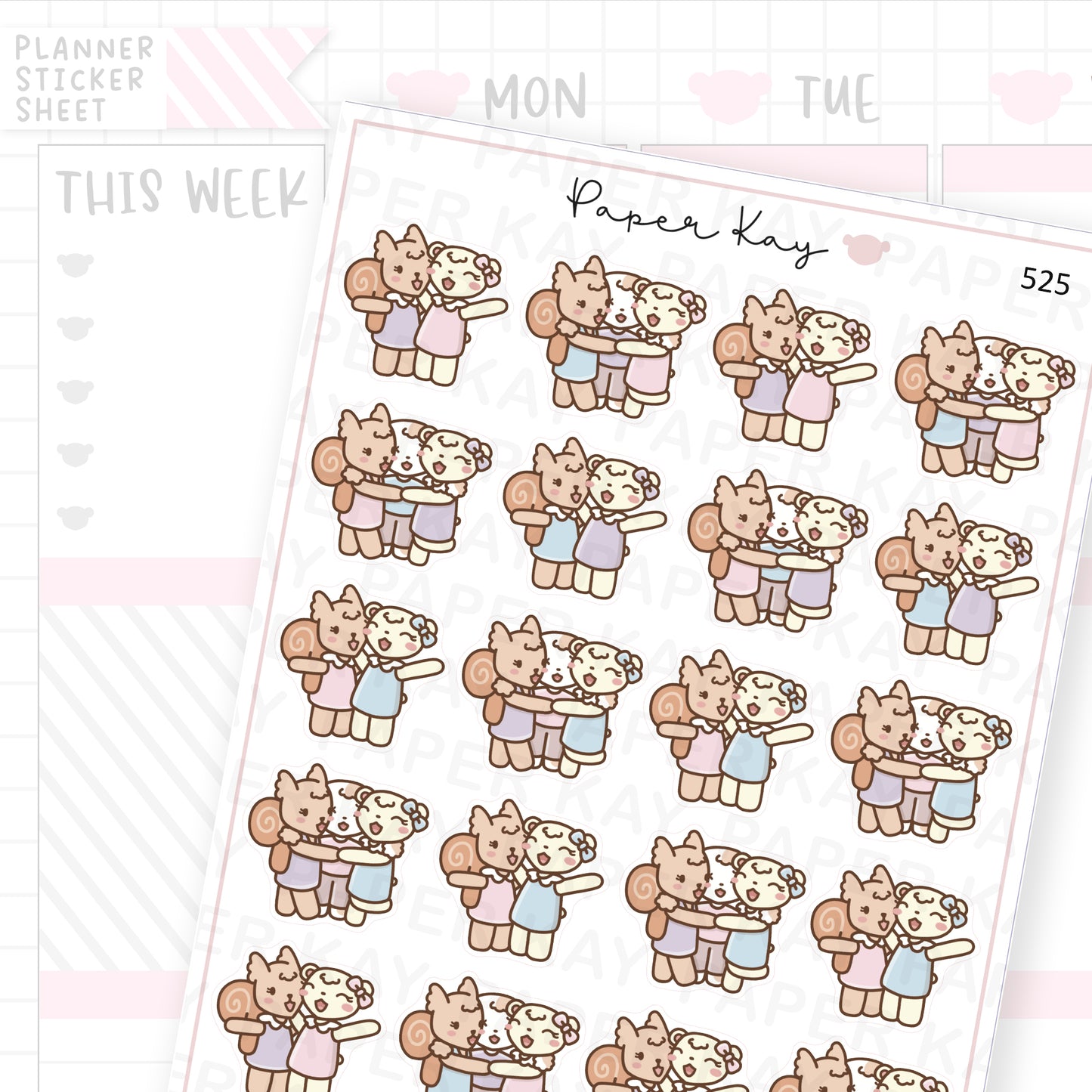 Dot the Bear Meeting Friends Sticker Sheet