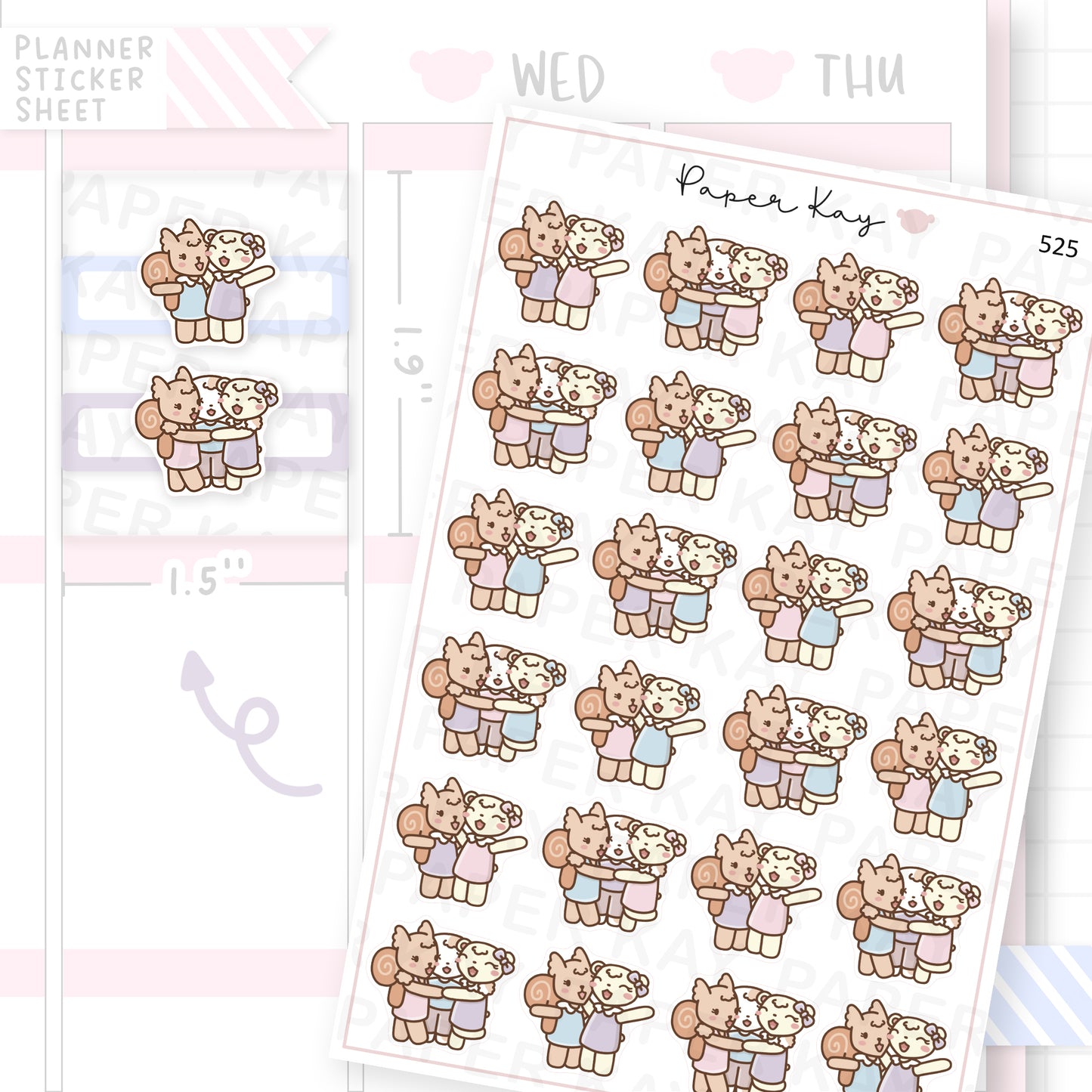 Dot the Bear Meeting Friends Sticker Sheet