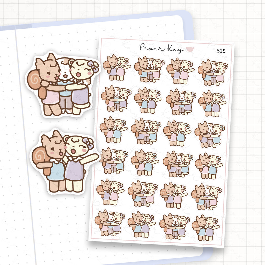 Zoomed in image of the doodles from a character planner sticker sheet.