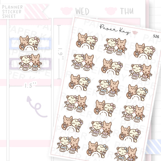 Dot the Bear Meal with Friends Sticker Sheet