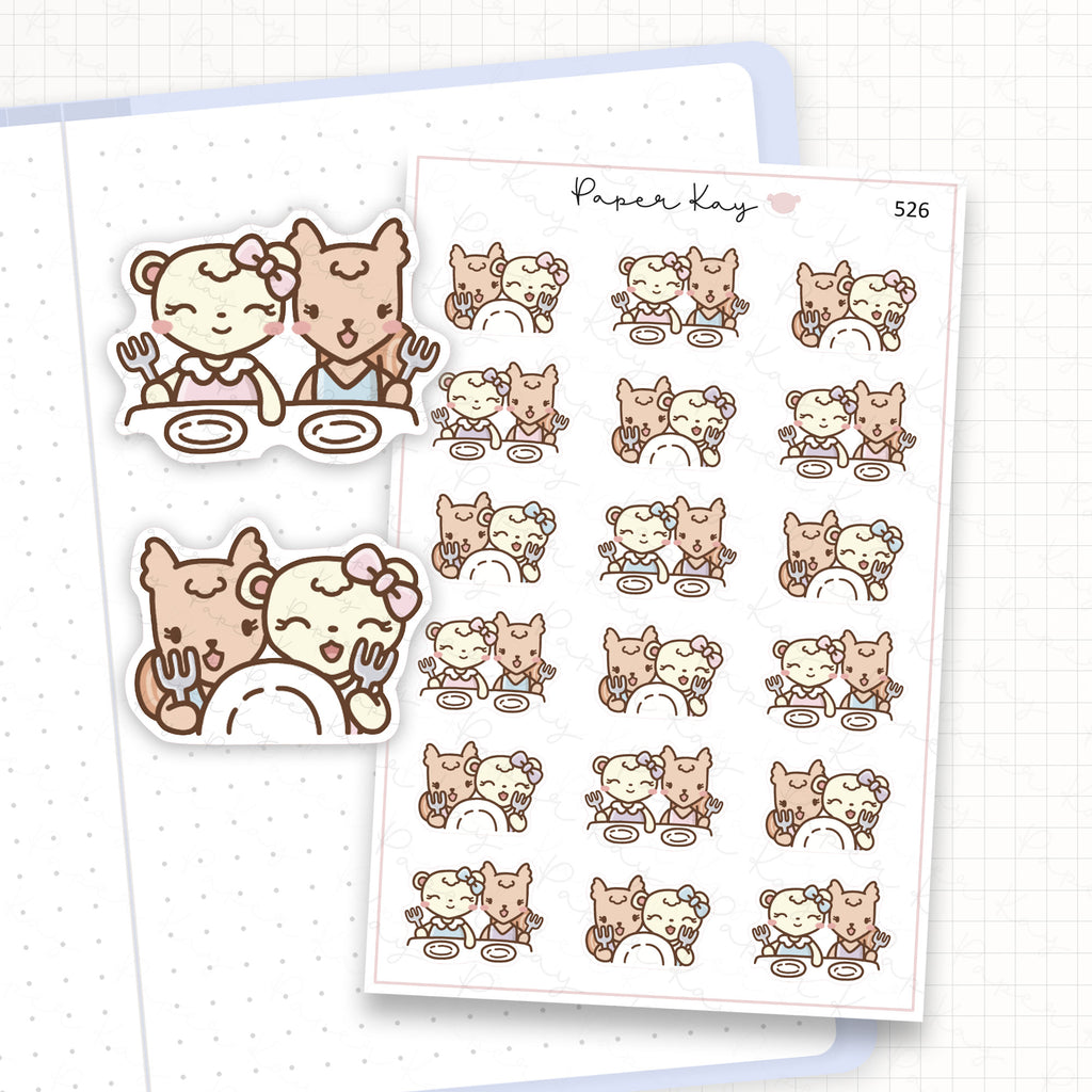 Zoomed in image of the doodles from a character planner sticker sheet.