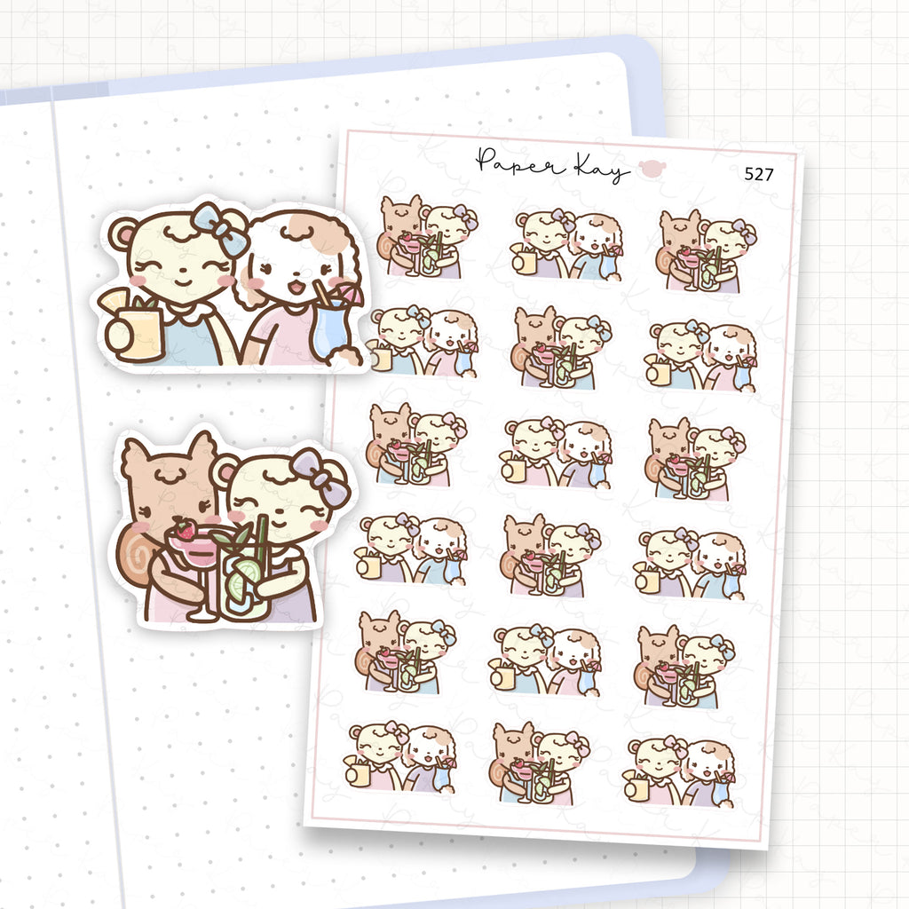 Zoomed in image of the doodles from a character planner sticker sheet.