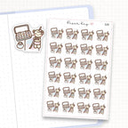 Zoomed in image of the doodles from a character planner sticker sheet.