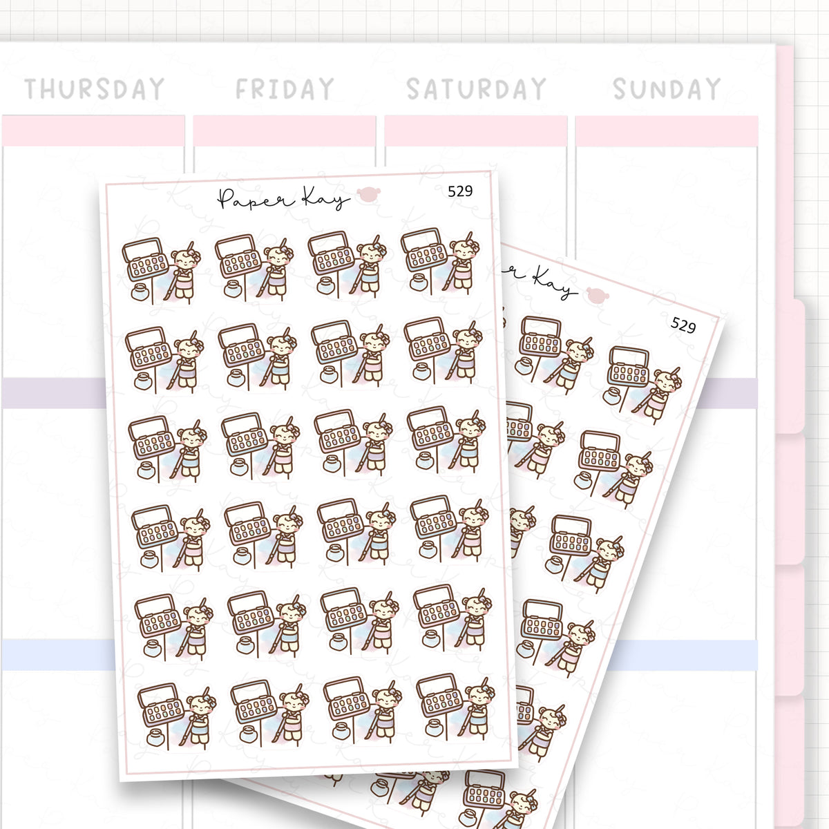 Sticker sheet product measurement.
