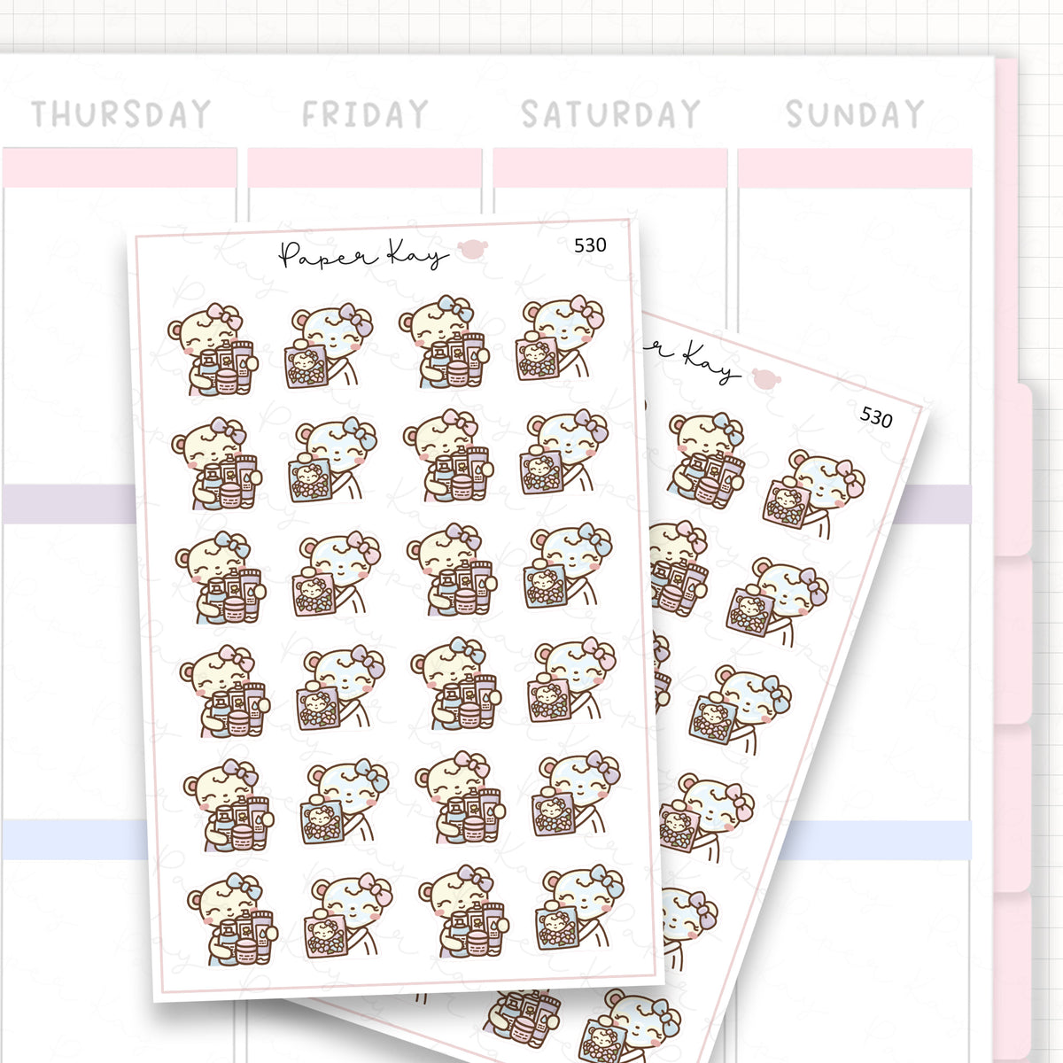 Sticker sheet product measurement.