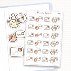 Zoomed in image of the doodles from a character planner sticker sheet.