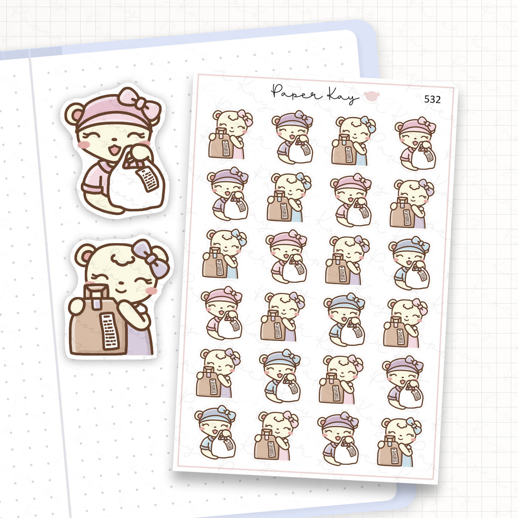 Zoomed in image of the doodles from a character planner sticker sheet.