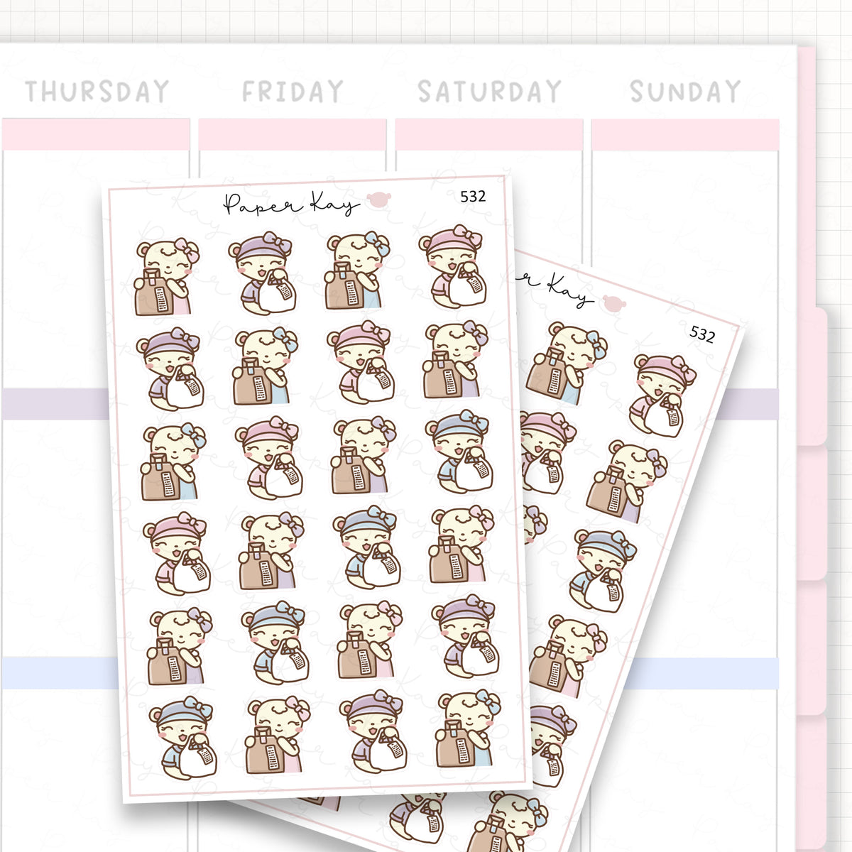 Sticker sheet product measurement.
