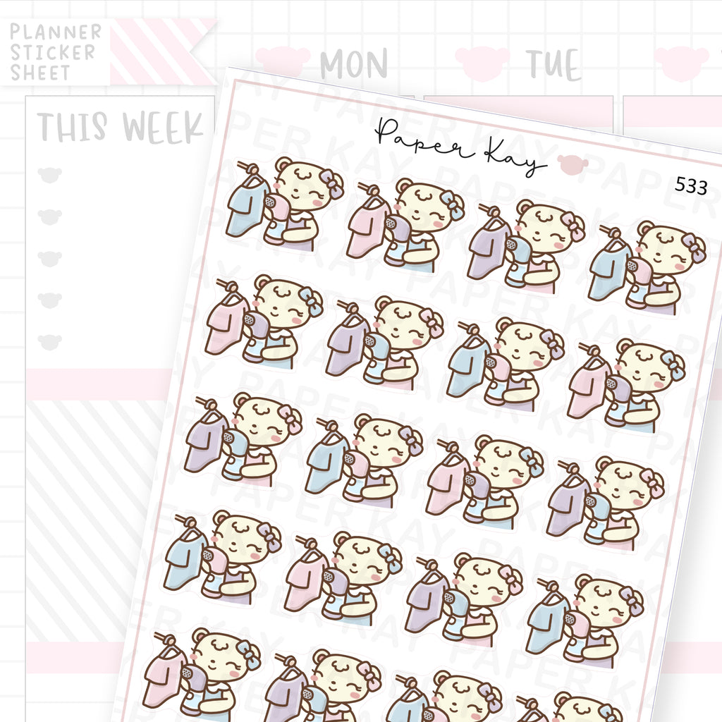 Steam Iron Clothes Sticker Sheet