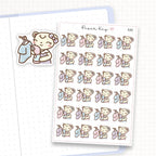 Zoomed in image of the doodles from a character planner sticker sheet.