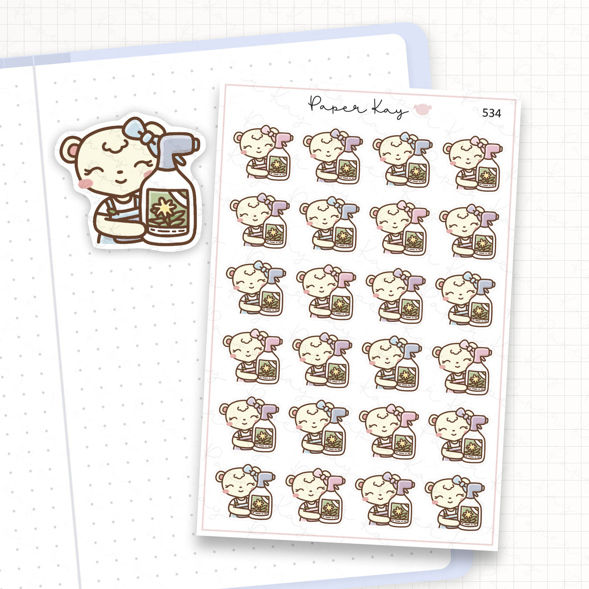 Zoomed in image of the doodles from a character planner sticker sheet.
