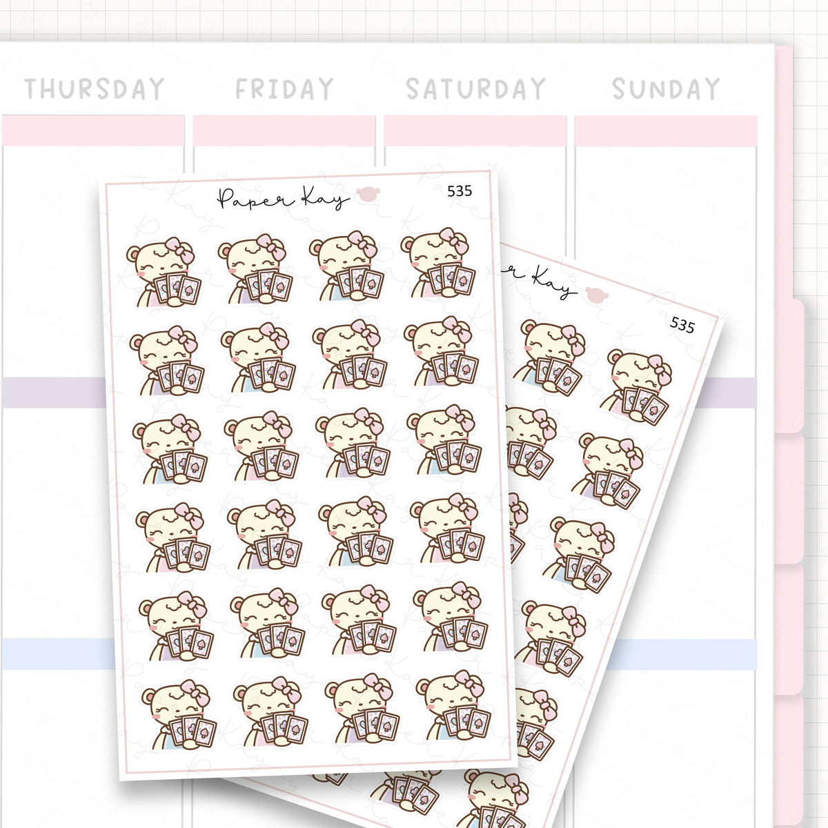Sticker sheet product measurement.