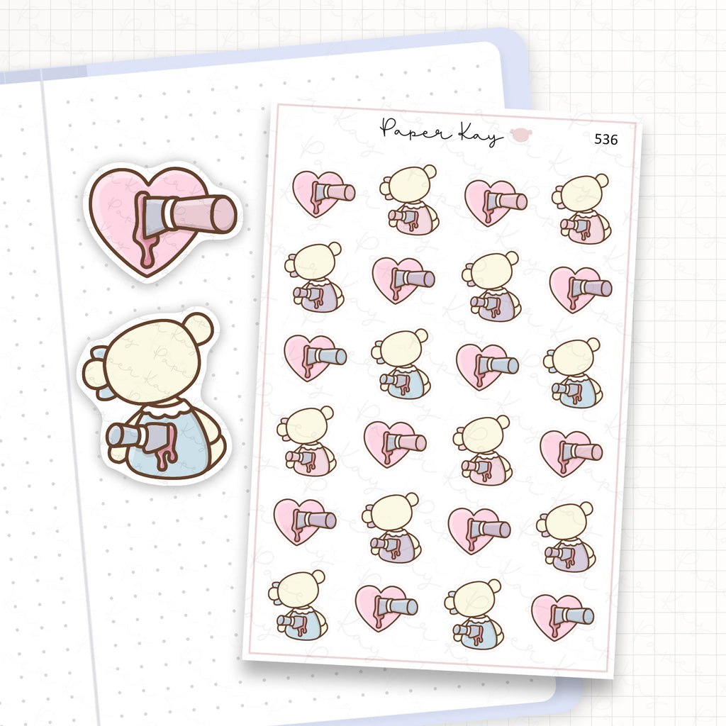 Zoomed in image of the doodles from a character planner sticker sheet.
