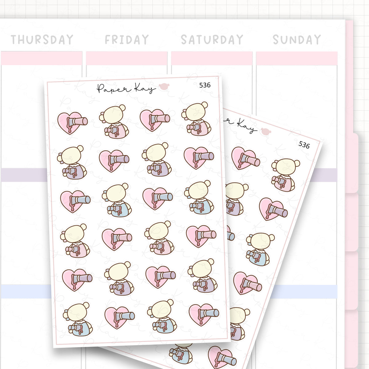 Sticker sheet product measurement.