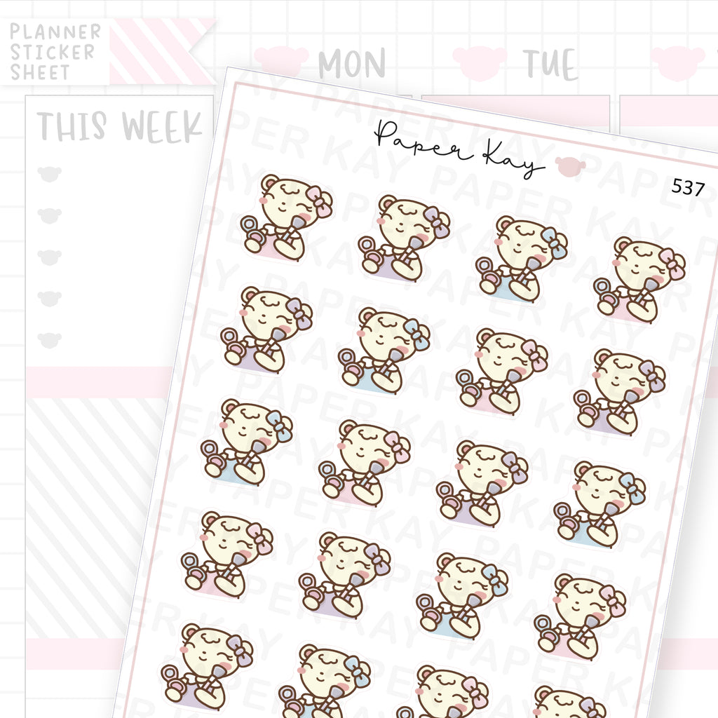 Dot the Bear Applying Makeup Sticker Sheet