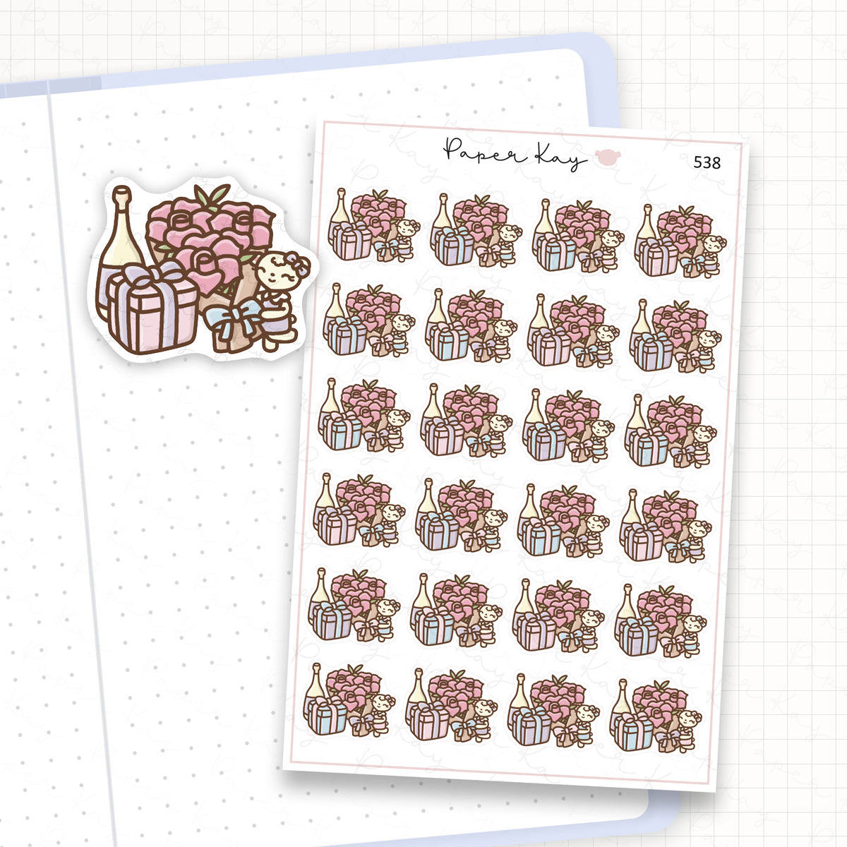 Zoomed in image of the doodles from a character planner sticker sheet.