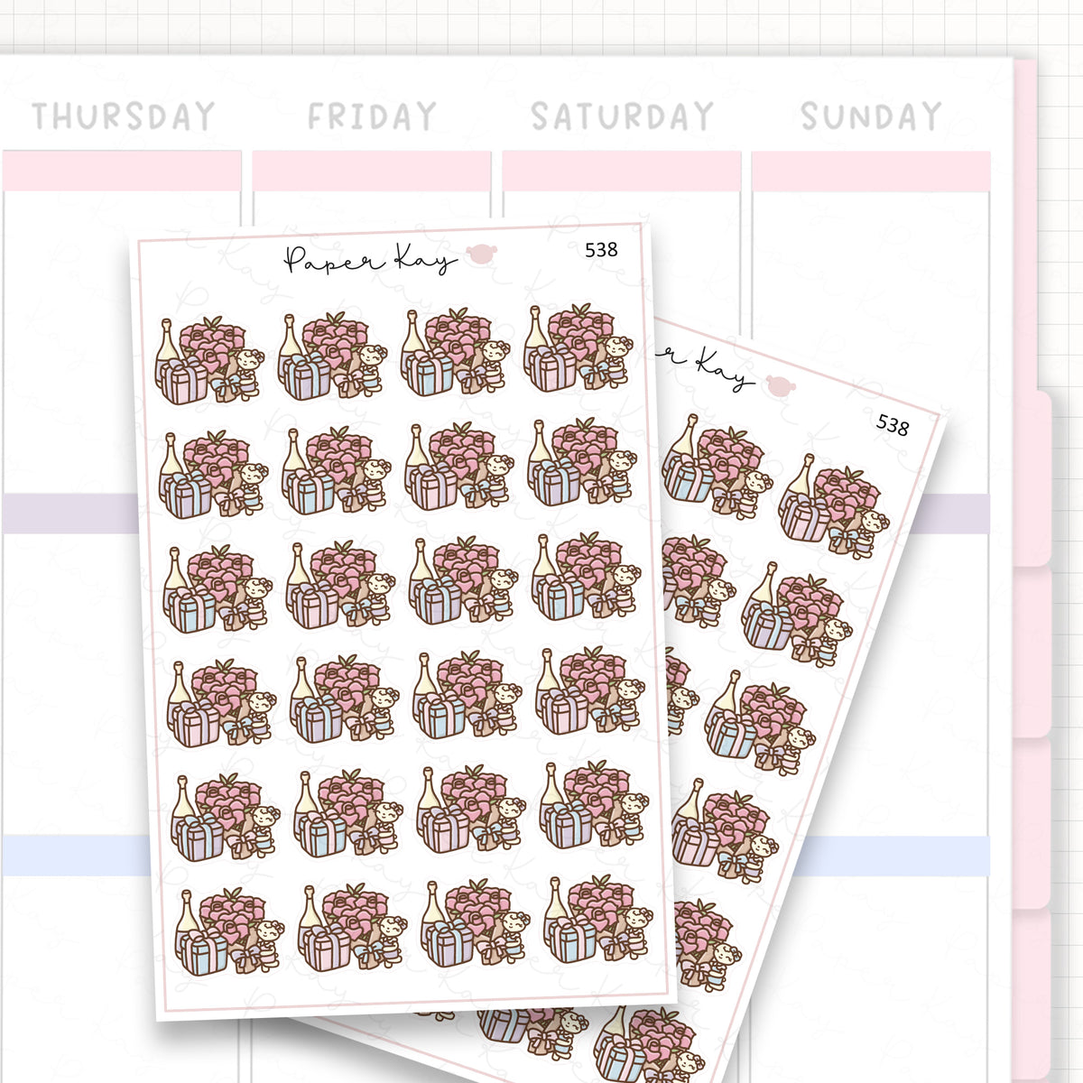 Sticker sheet product measurement.