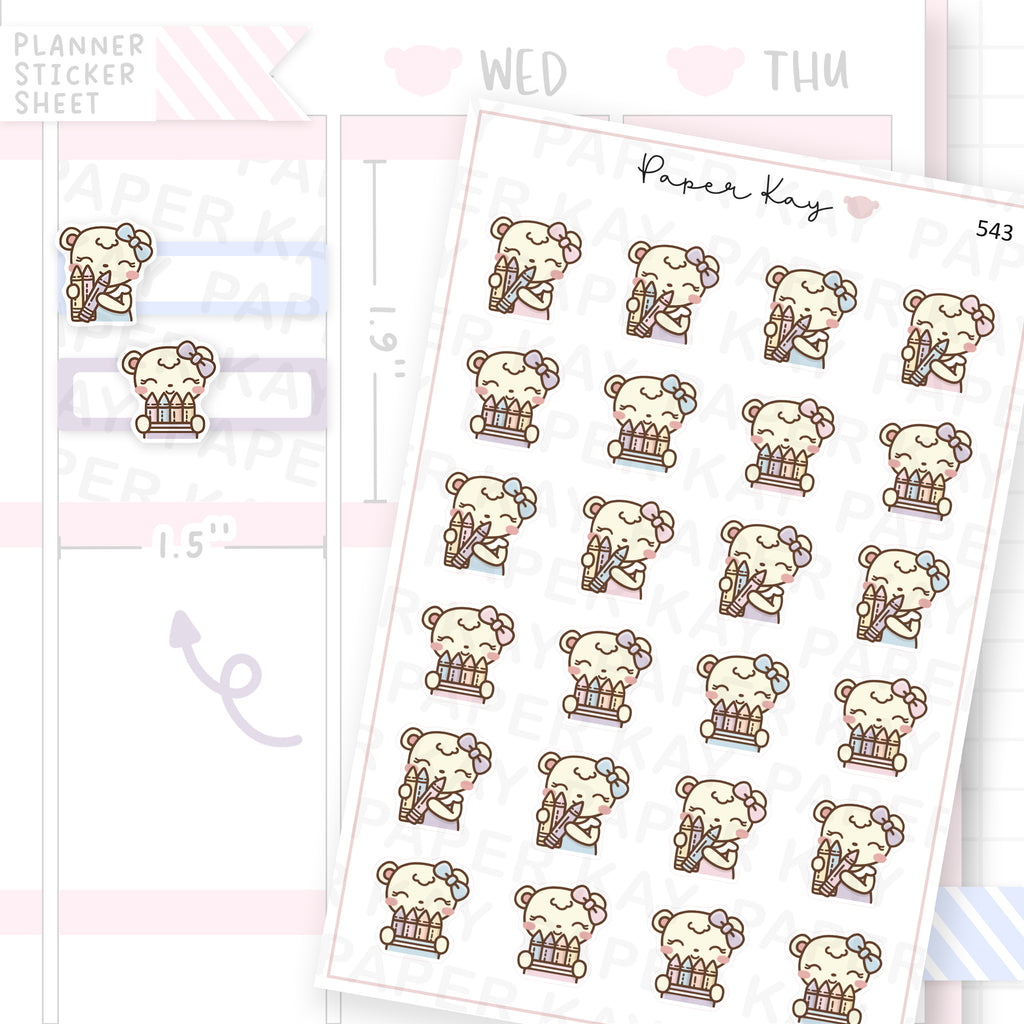 Colouring Crayon Sticker Sheet