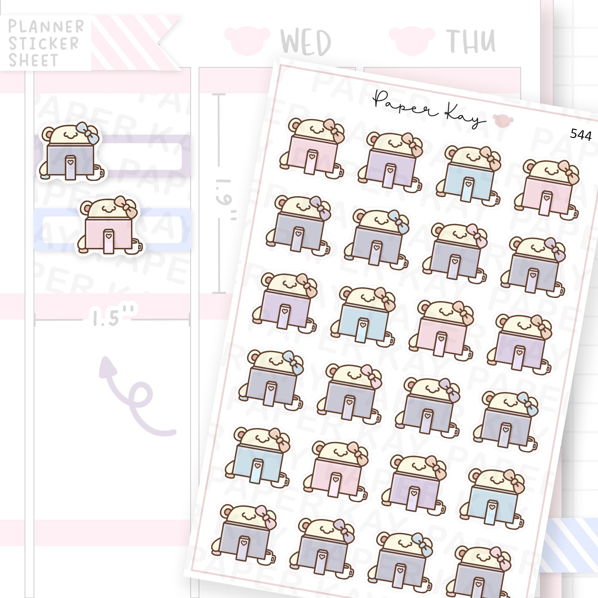 Dot the Bear Working Sticker Sheet