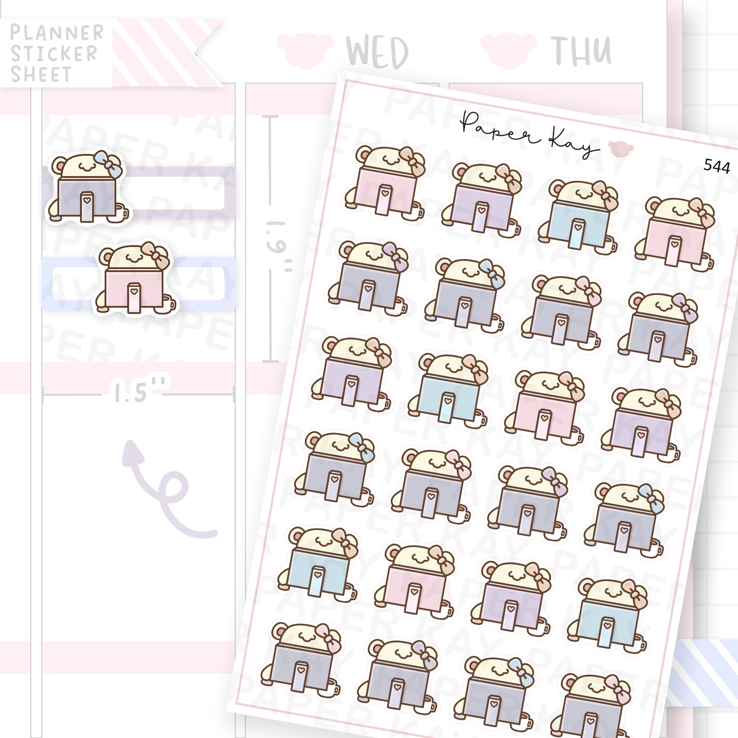 Dot the Bear Working Sticker Sheet