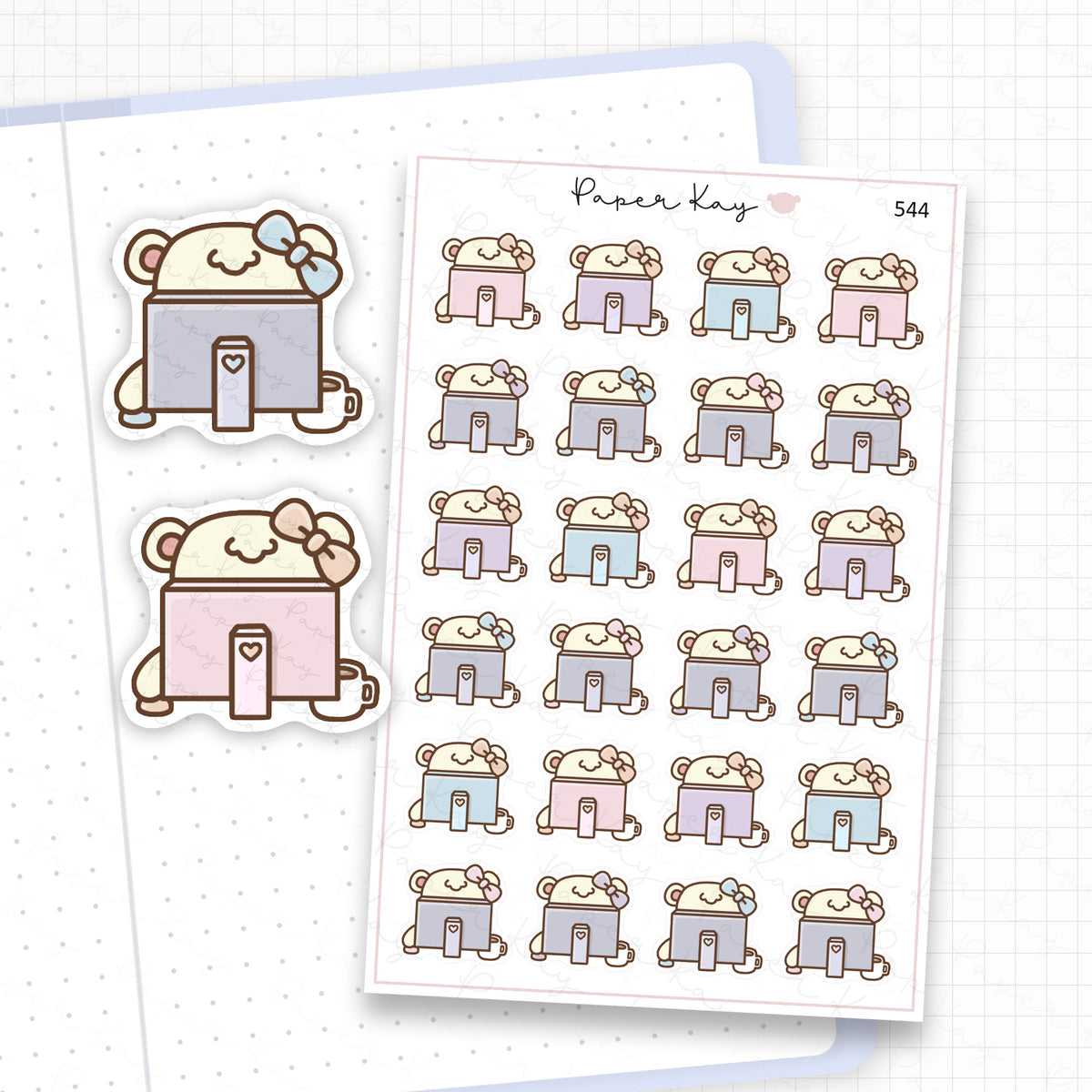 Zoomed in image of the doodles from a character planner sticker sheet.
