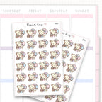 Sticker sheet product measurement.
