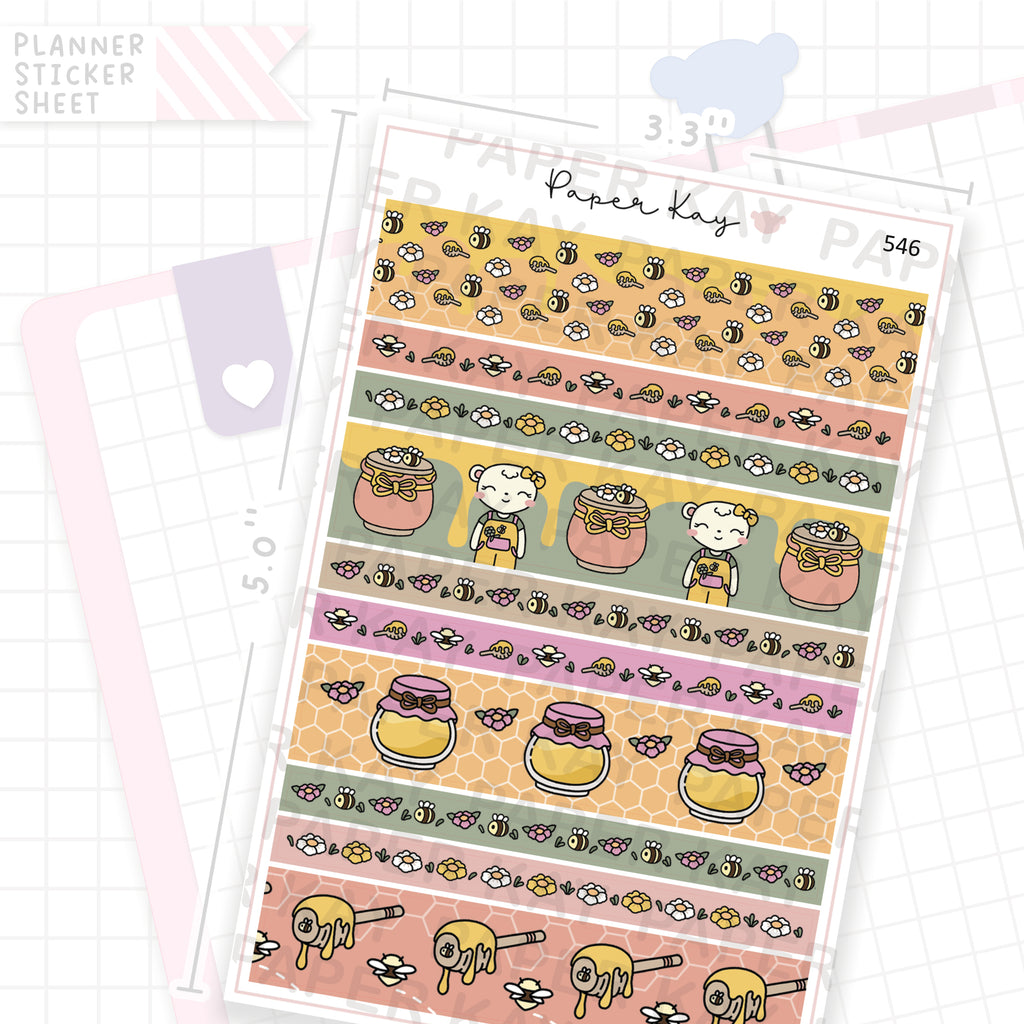 Sweet as Honey Washi Strip Sticker Sheet