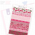Cherry Ribbon Washi Strip Sticker Sheet