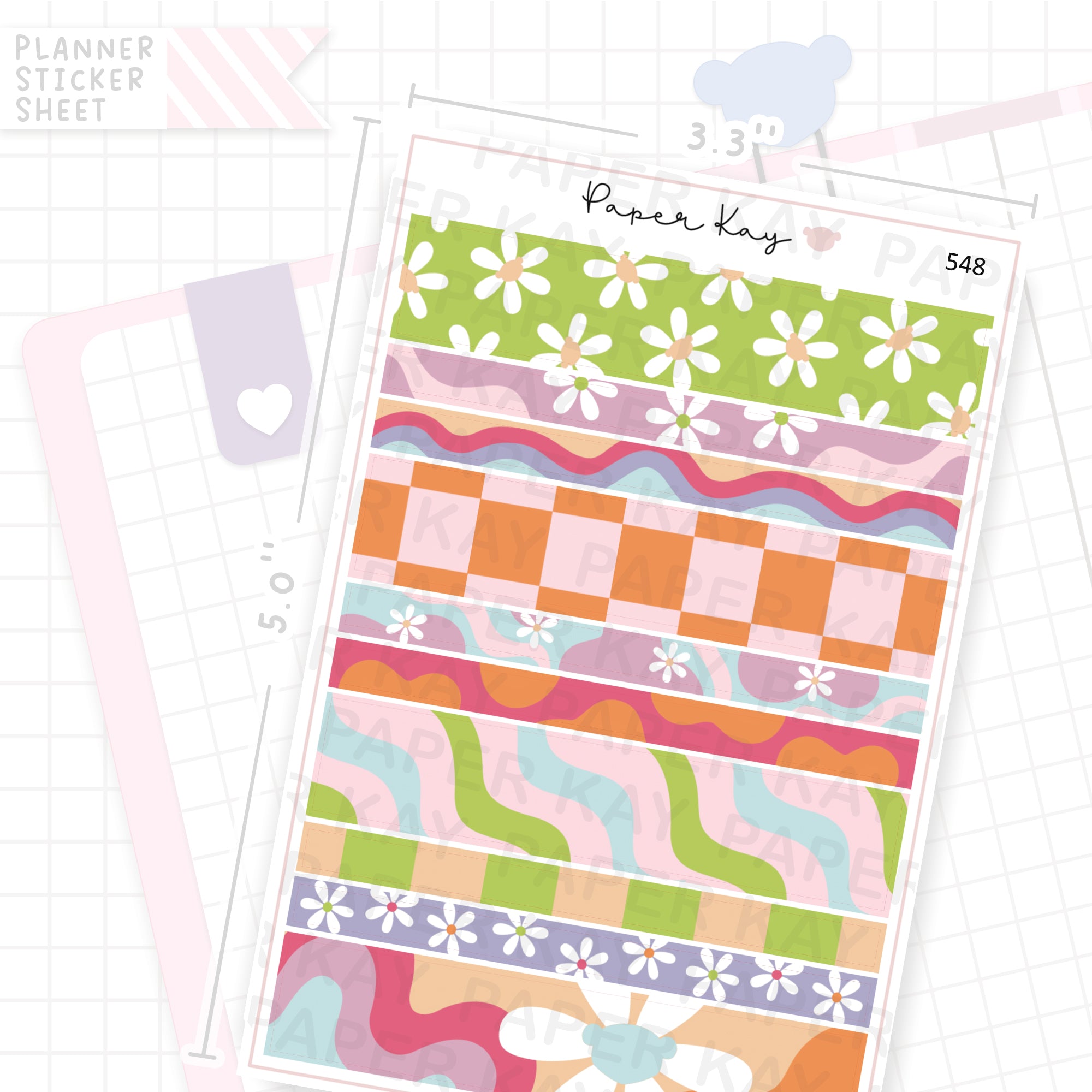 Groovy Washi Strip Sticker Sheet
