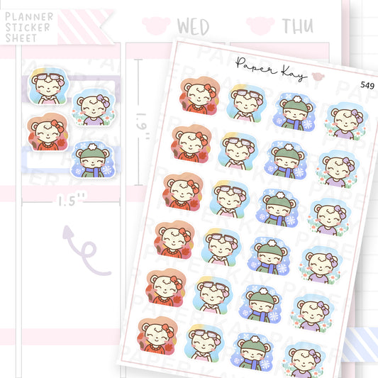 Dot the Bear Seasons Sticker Sheet